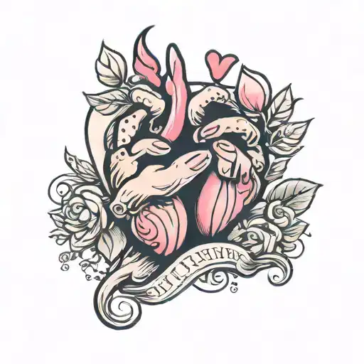 pinky promise heart  tattoo design idea