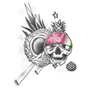 Pineapple skiing  tattoo design idea