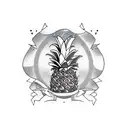 Pineapple skiing  tattoo design idea