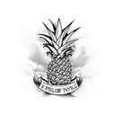 Pineapple ski tattoo design idea