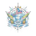 Pineapple ski tattoo design idea