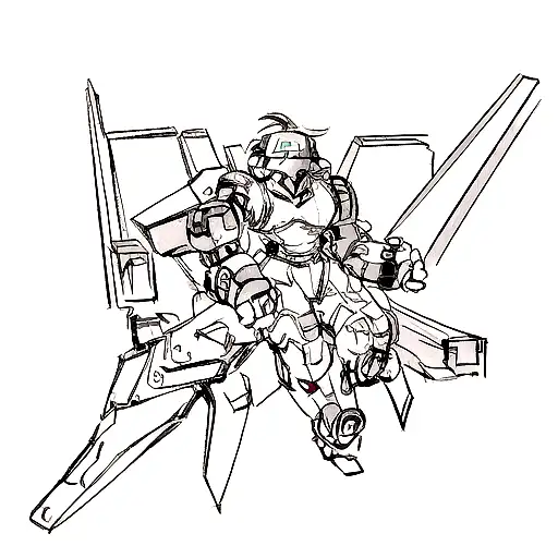 Combine elements from Overwatch and cyberpunk tattoo design idea