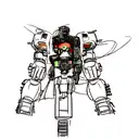 Combine elements from Overwatch and cyberpunk tattoo design idea