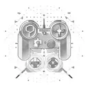 A detailed illustration of a game controller tattoo design idea