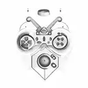 A detailed illustration of a game controller tattoo design idea