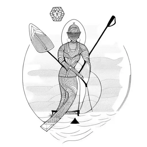 paddleboarding paddle  tattoo design idea
