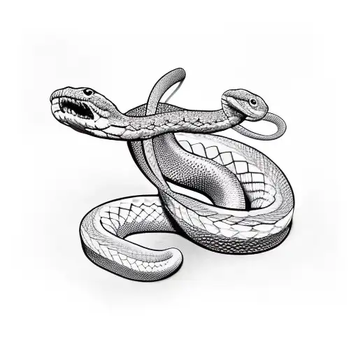 snake eating itself wrapped around arm tattoo design idea