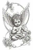 gangster cherub angel tattoo design idea