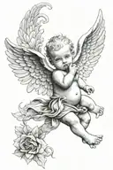gangster cherub angel tattoo design idea