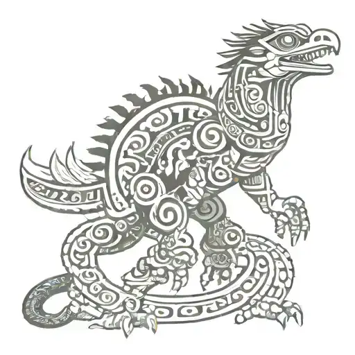 Quetzalcoatl and Tezcatlipoca, half animal, half human tattoo design idea