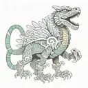 Quetzalcoatl and Tezcatlipoca, half animal, half human tattoo design idea