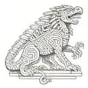 Quetzalcoatl and Tezcatlipoca, half animal, half human tattoo design idea