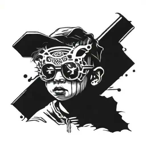 gangsta kid tattoo design idea