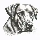 labrador dog face tattoo design idea