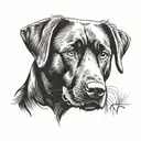 labrador dog face tattoo design idea