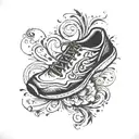 shoe print tattoo with 26.2  tattoo design idea