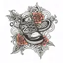 shoe print tattoo with 26.2  tattoo design idea