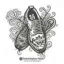 shoe print tattoo with 26.2  tattoo design idea