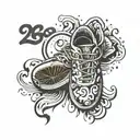 shoe print tattoo with 26.2  tattoo design idea
