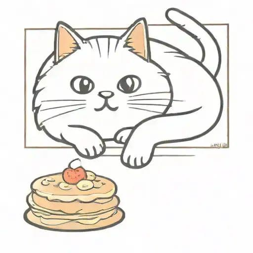 fluffy pancake cat momo tattoo design idea