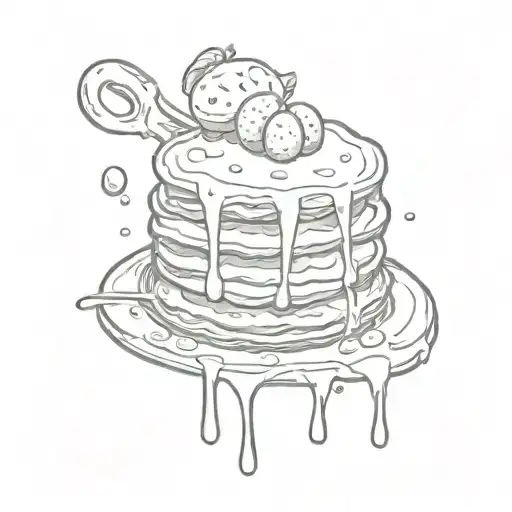 fluffy pancake momo tattoo design idea