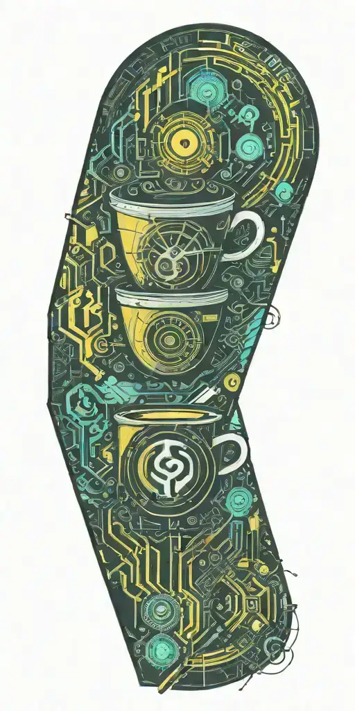 coffee shop tattoo design idea