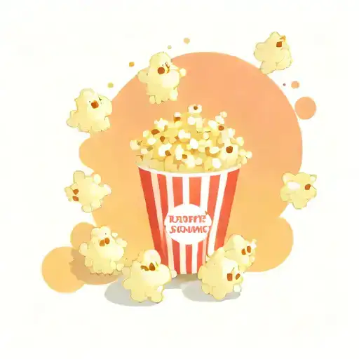 popcorn seeds, happy faces, cartoon tattoo design idea