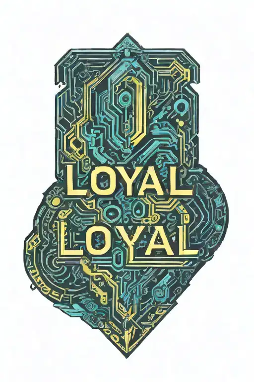 text "loyal", knight tattoo design idea