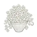 popcorn seed with face tattoo design idea