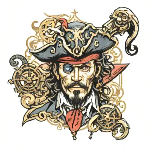 pirates of Caribbean x Sherlock   tattoo design idea
