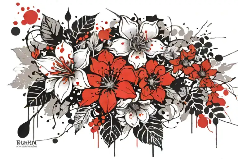 birth month flowers tattoo design idea