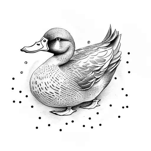 hippie duck tattoo design idea