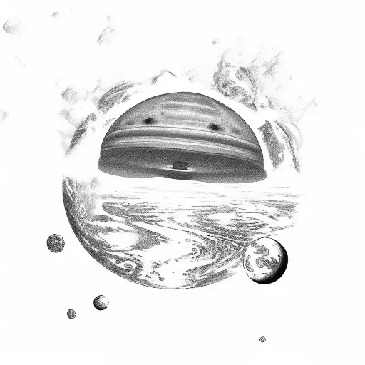 Planet Earth being stolen by alien UFO ship tattoo design idea