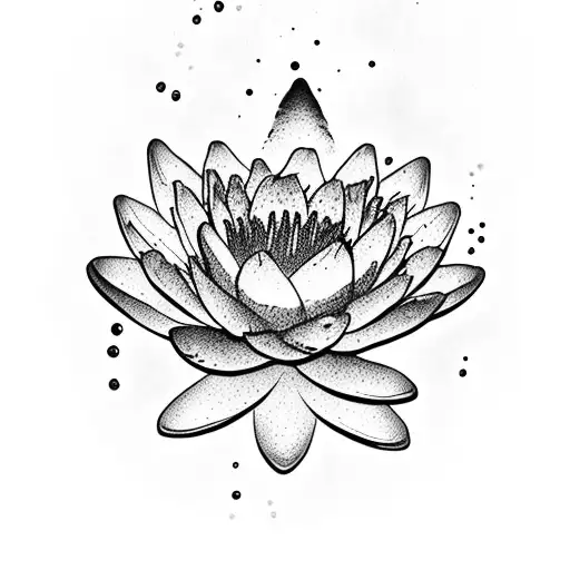 a water lilly with tiger tattoo design idea