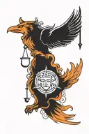 FOUr stoic virtue symbols: Courage, temperance, justice, and wisdom tattoo design idea