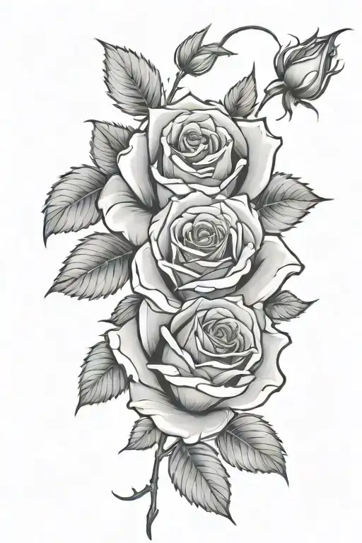 roses half dying tattoo design idea