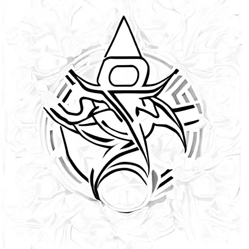 phi logo with 777 number on the bottom tattoo design idea