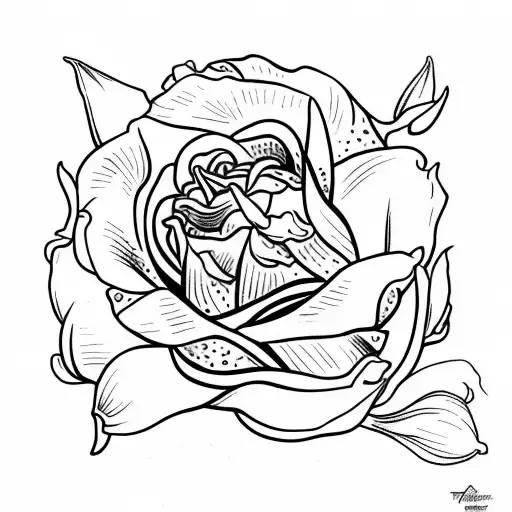 tulipan azul, rosas rojas y blancas, orquideas  tattoo design idea