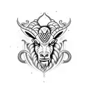 fire, ram, aries tattoo design idea