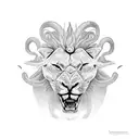 serpente eats Lamb and becomes a lion tattoo design idea