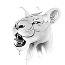 serpente eats Lamb and becomes a lion tattoo design idea