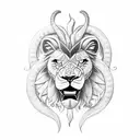 serpente eats Lamb and becomes a lion tattoo design idea