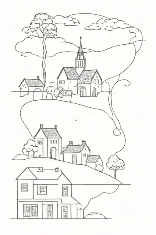 a hometown in the south  tattoo design idea