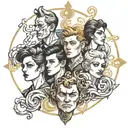 four confused people  tattoo design idea