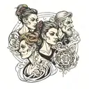 four confused people  tattoo design idea
