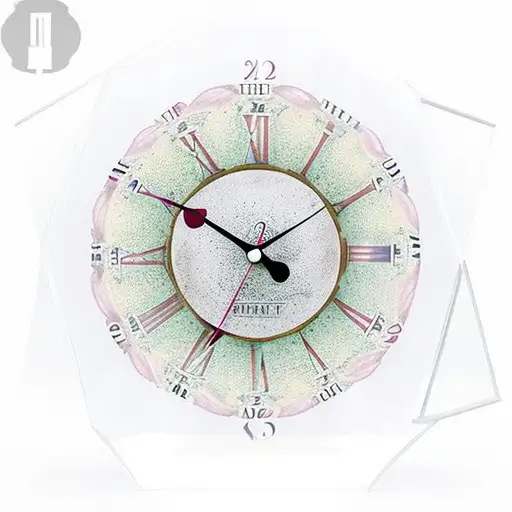 border year clock in a glas cuple standing whit flowers around in memory  tattoo design idea