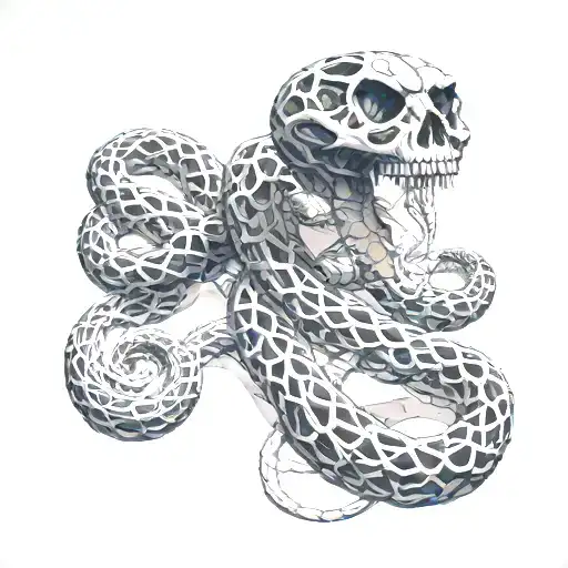 Snake skeleton tattoo design idea