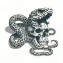 Snake skeleton tattoo design idea
