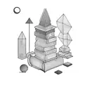 A stack of books with a mystical glow tattoo design idea