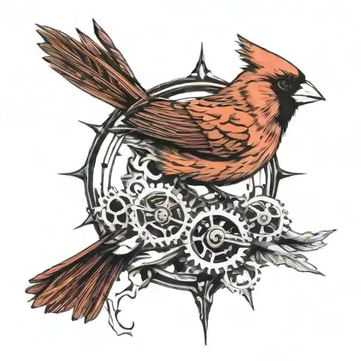 Cardinal and a Sparrow tattoo design idea